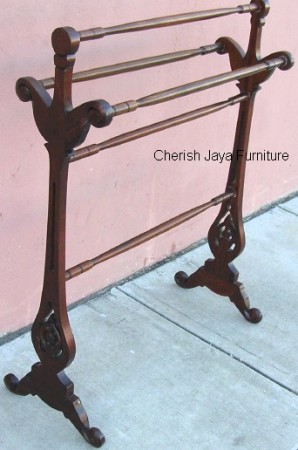 Code: PD 147-M Name: Towel Rack Size: W=75 x D=32 x H=91 cm Wood: Solid Mahogany wood.﻿